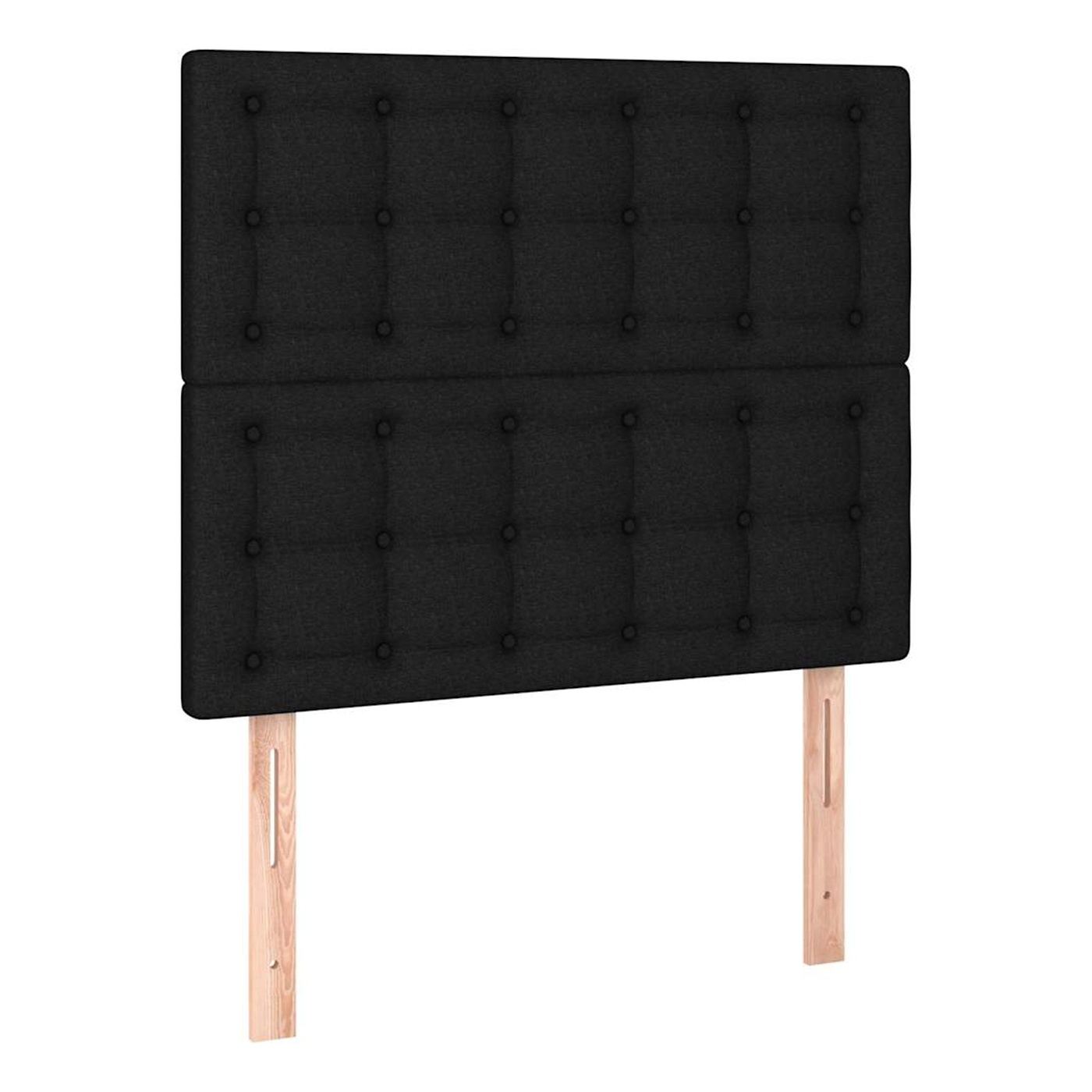 Box krevet s madracem, crni, 90x190 cm, tekstil - 6