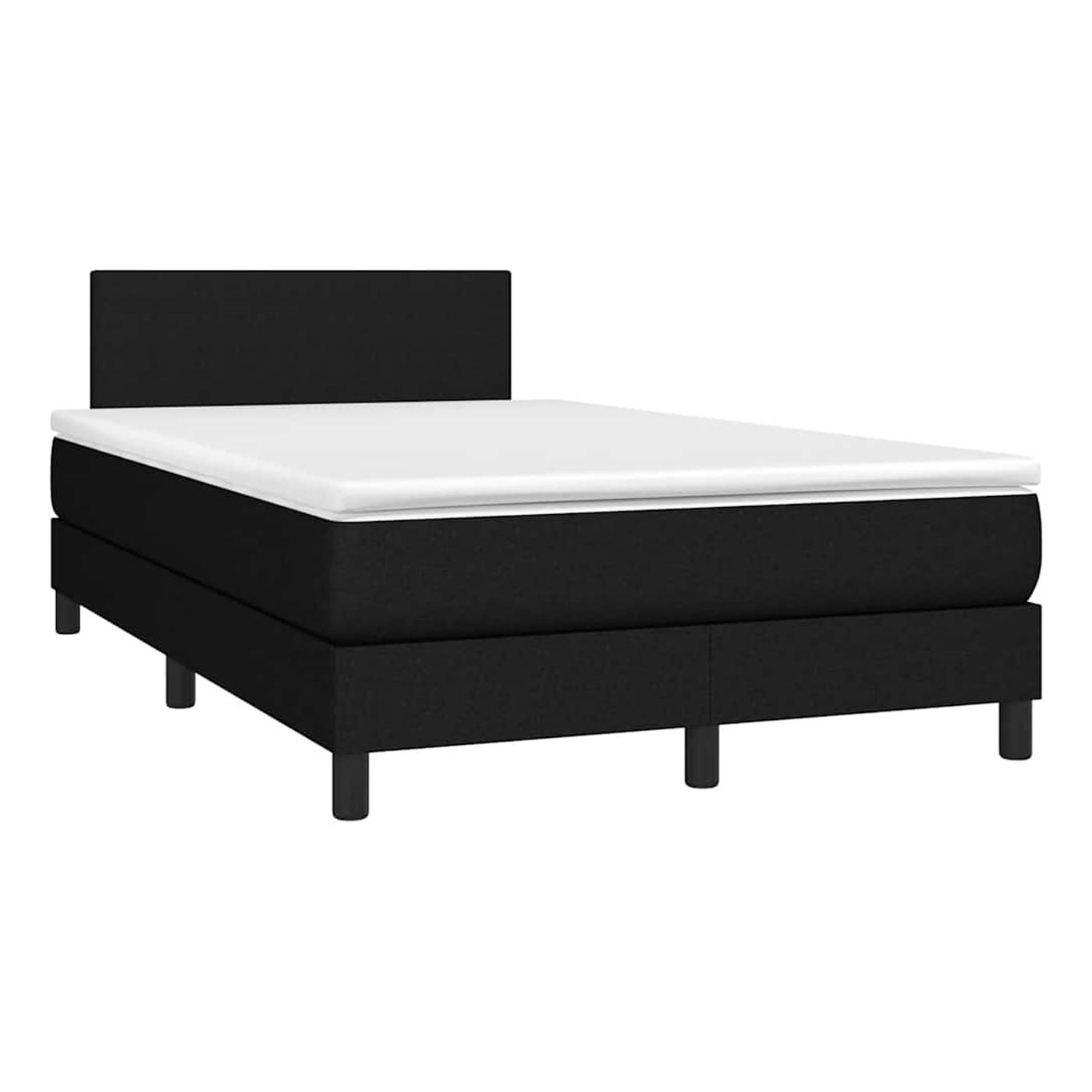 Okvir za krevet s madracem i LED rasvjetom, crni, 120x200 cm, tekstil - 3