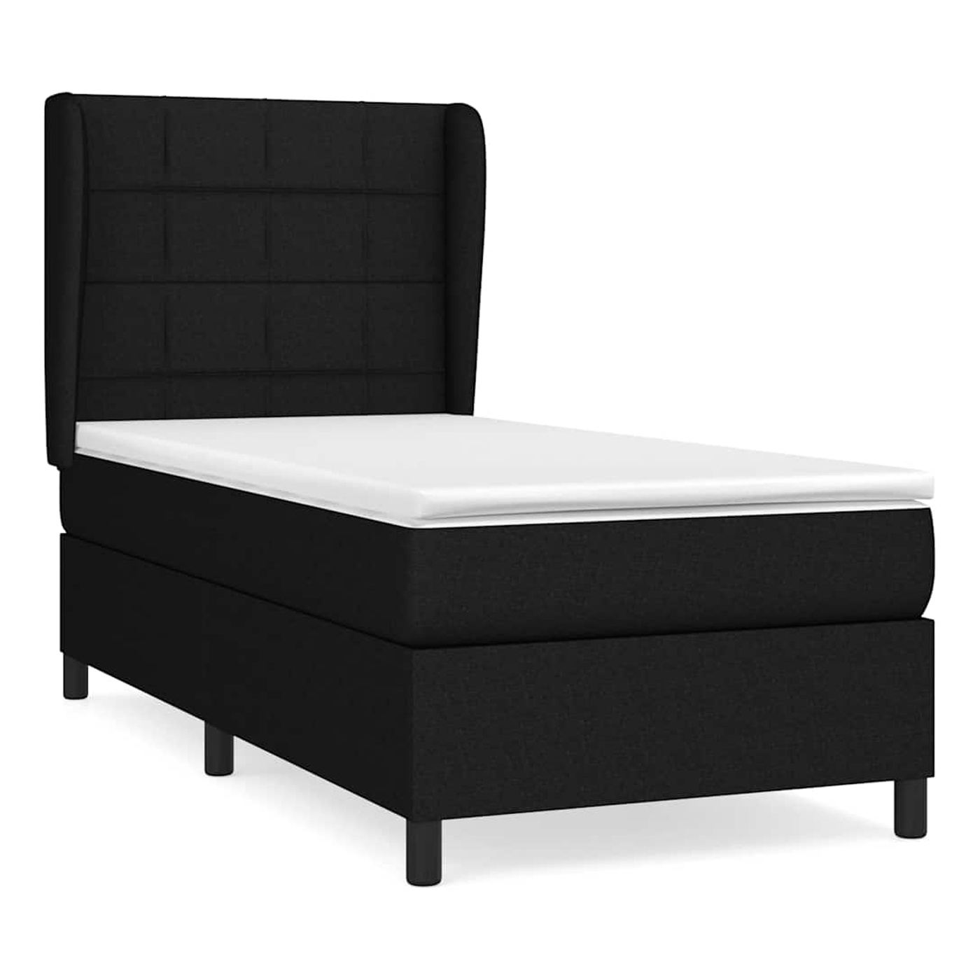Boxspring krevet s madracem, crni, 90x190 cm, tekstil - 2