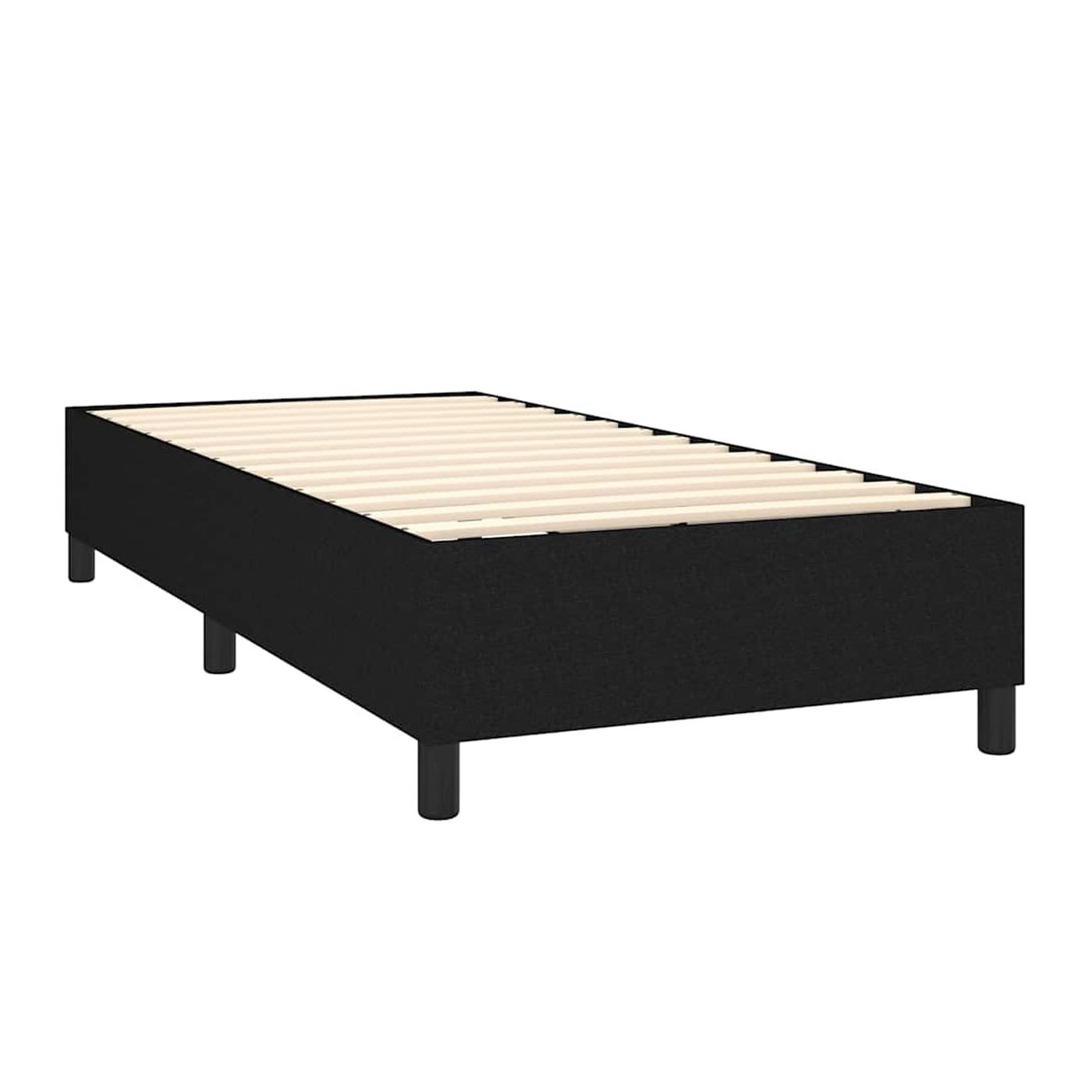 Boxspring krevet s madracem, crni, 90x190 cm, tekstil - 4