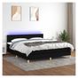 Okvir za krevet s madracem i LED rasvjetom, crni, 180x200 cm, tekstil thumbnail 1