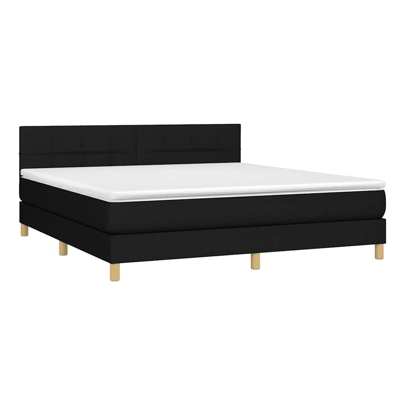 Okvir za krevet s madracem i LED rasvjetom, crni, 180x200 cm, tekstil - 3