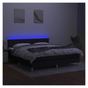 Okvir za krevet s madracem i LED rasvjetom, crni, 180x200 cm, tekstil thumbnail 4