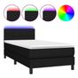 Okvir za krevet s madracem i LED rasvjetom, crni, 100x200 cm, tekstil thumbnail 2