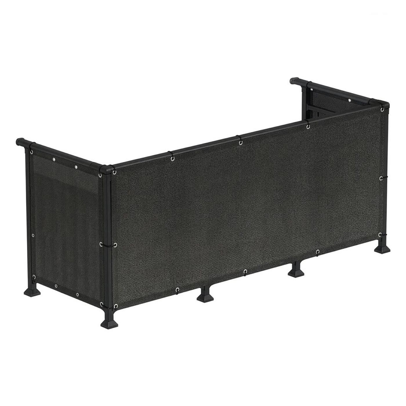 Paravan plasa umbrire pentru balustrada balcon, 95% umbrire, impermeabila, 500x90 cm, antracit