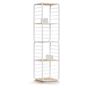 Въртящ се на 360 градуса рафт за книги, метална рамка, с 5 рафта от MDF, 43x43x158см, бял thumbnail 1