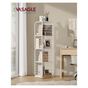 Въртящ се на 360 градуса рафт за книги, метална рамка, с 5 рафта от MDF, 43x43x158см, бял thumbnail 3