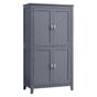 Шкаф за баня, MDF, с 2 отделения и 4 врати, регулируеми рафтове, 30x60x110см, тъмно сив thumbnail 1