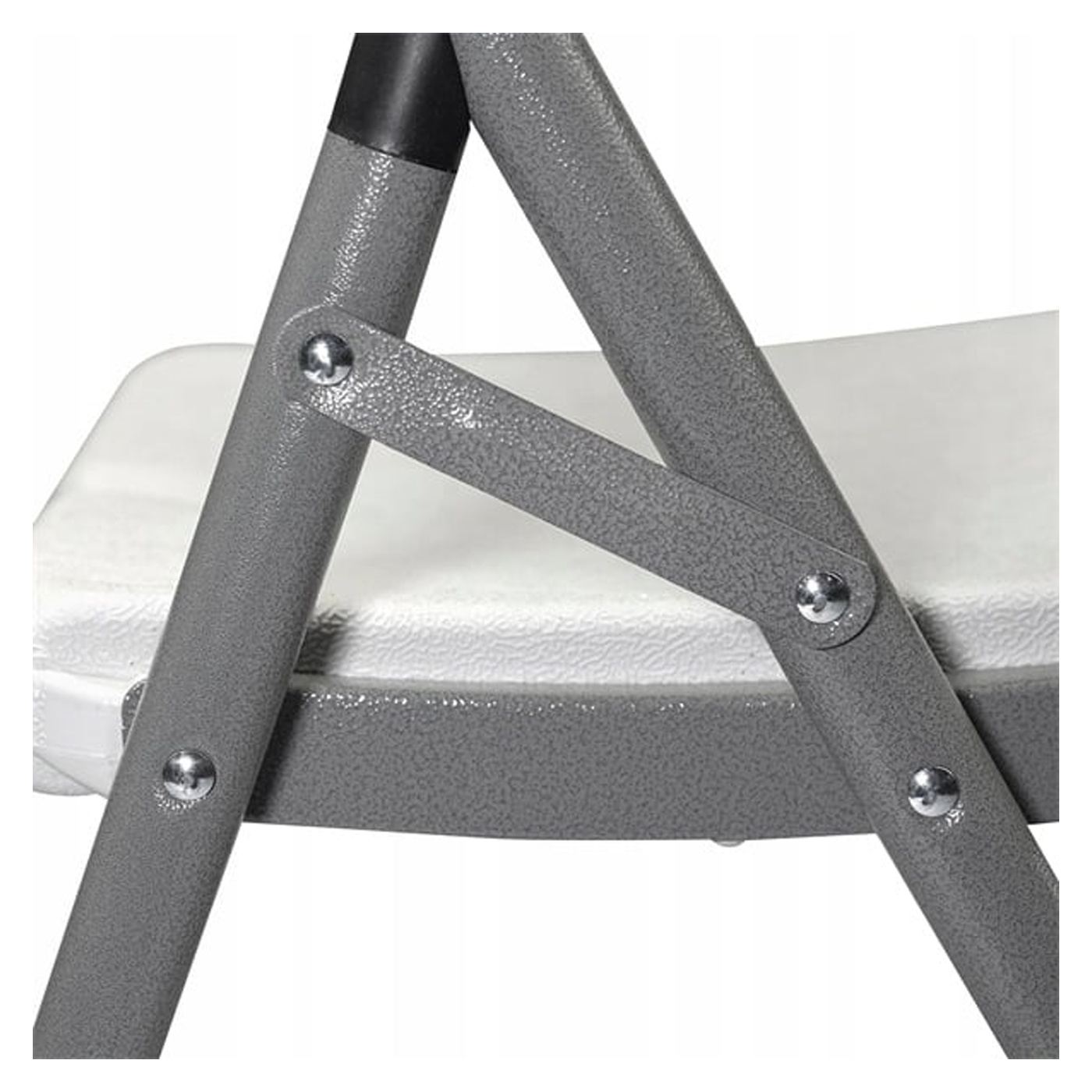 Сгъваем стол 54x46x86 см, стомана и HDPE, неплъзгащ, бял - 4