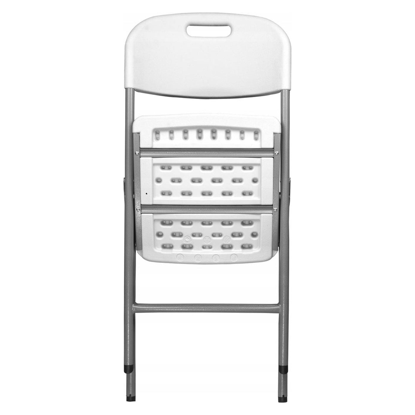 Сгъваем стол 54x46x86 см, стомана и HDPE, неплъзгащ, бял - 6