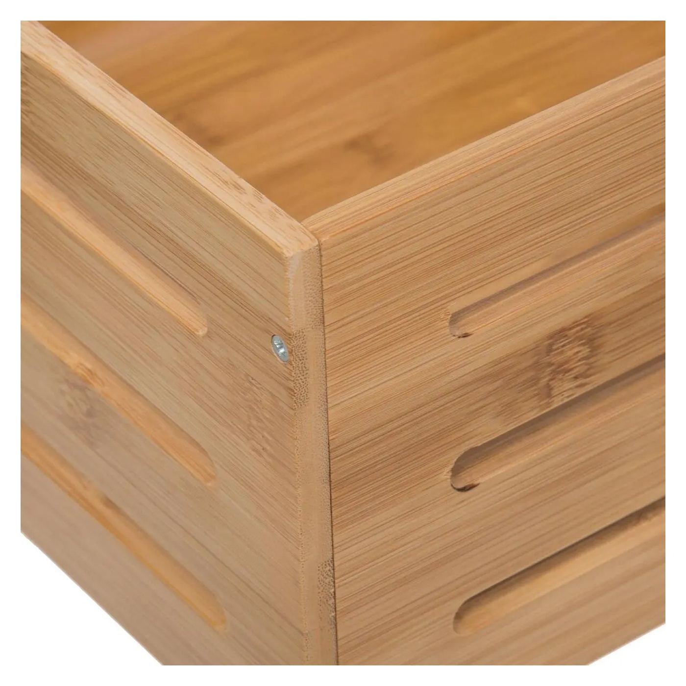 5Five Solid Bamboo Storage Basket, 15x31x15 cm, Natural - 2