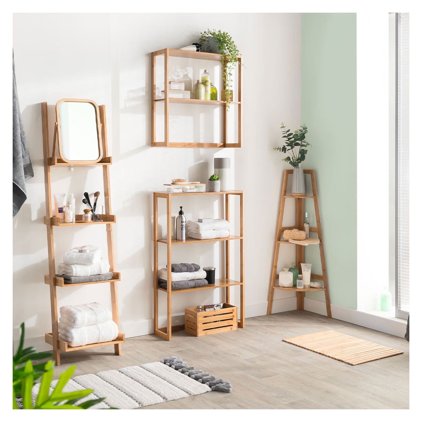 5Five Solid Bamboo Storage Basket, 15x31x15 cm, Natural - 3