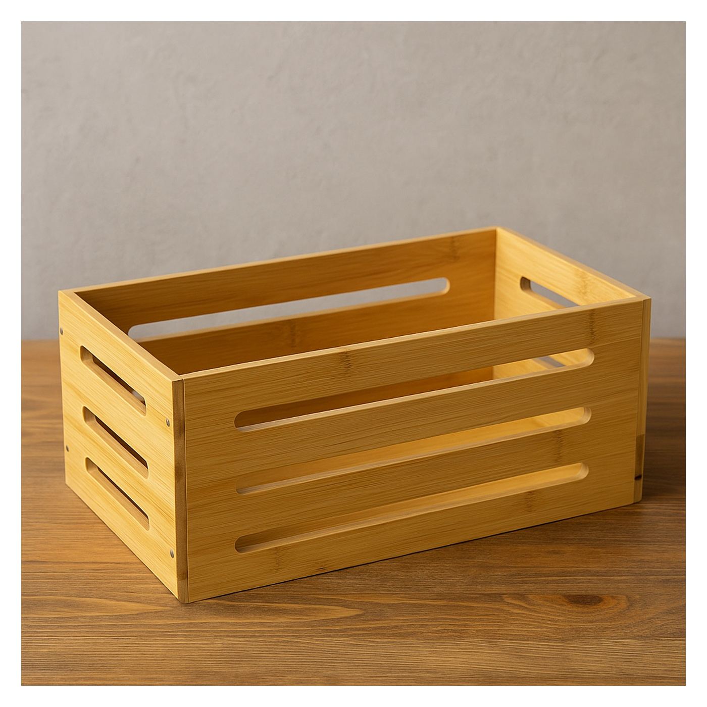 5Five Solid Bamboo Storage Basket, 15x31x15 cm, Natural - 5