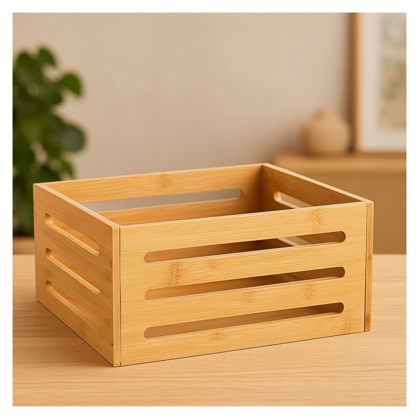 5Five кошница за съхранение от масив бамбук, 31x15x31 см, натурален - 5