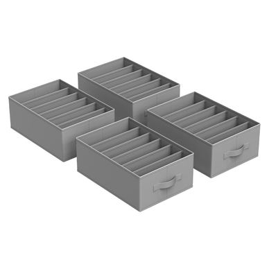 Organizatoare dulap set 4 bucati, 6 compartimente, pliabile, 42x30x17 cm, gri