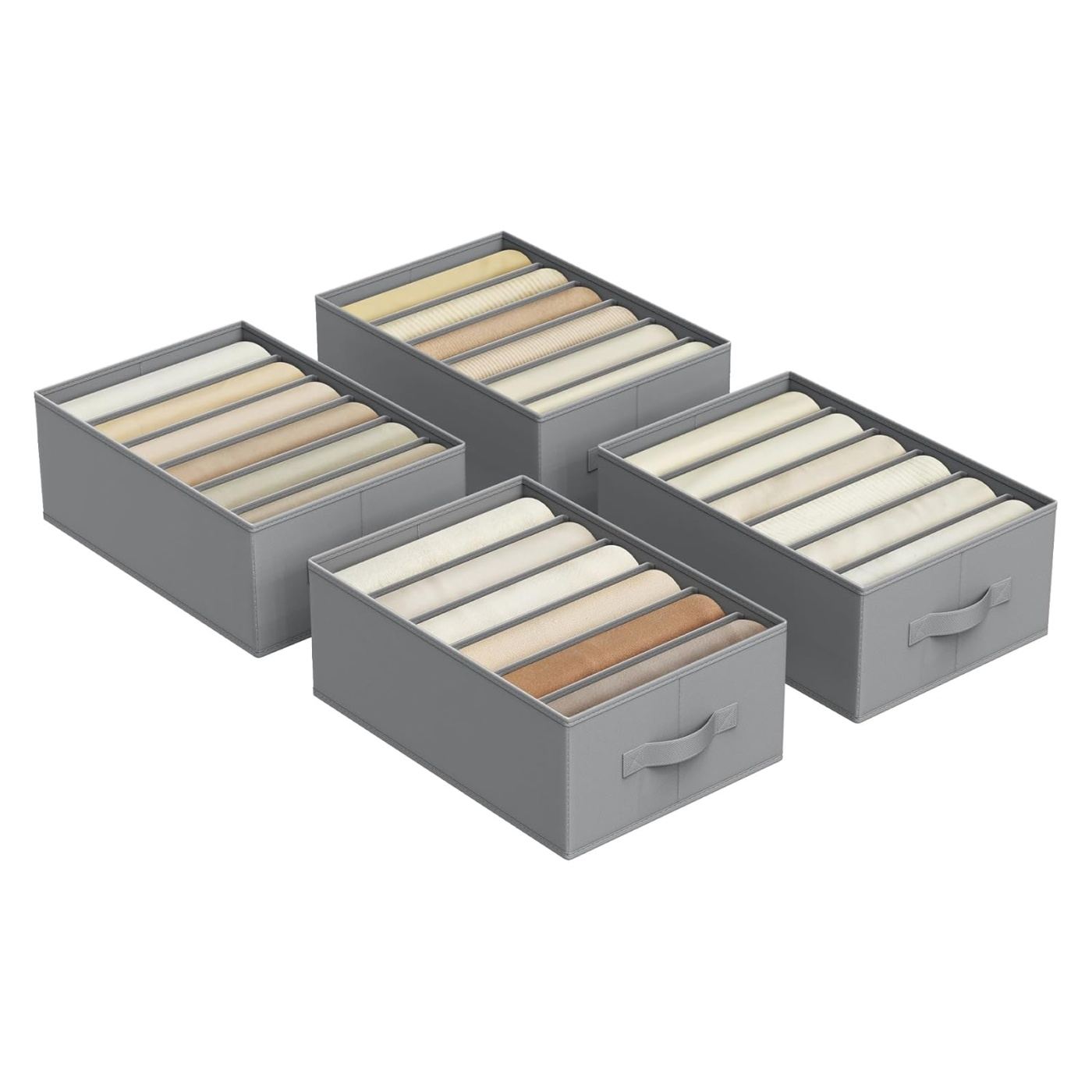 Organizatoare dulap set 4 bucati, 6 compartimente, pliabile, 42x30x17 cm, gri - 7