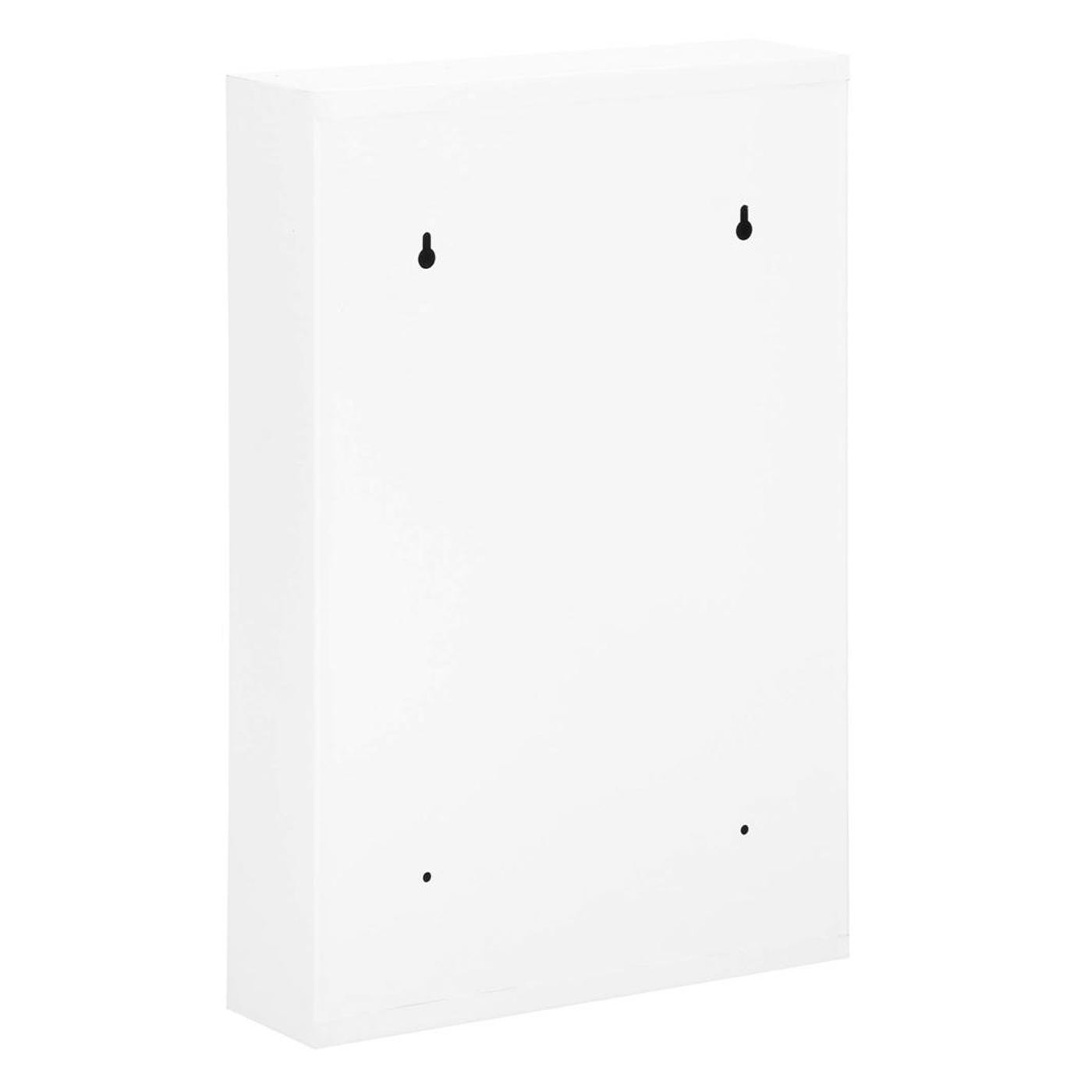 Метална шкафче за ключове за 64 ключа, оборудвано, 45x30x8см, бяло - 15