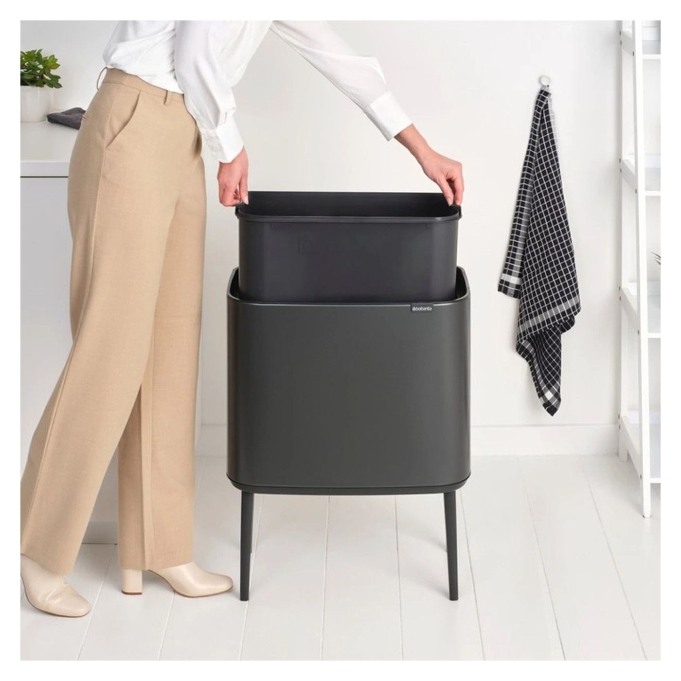 Кофа за боклук с крака, Brabantia, Bo Touch Bin, 36 литра, антрацит - 3