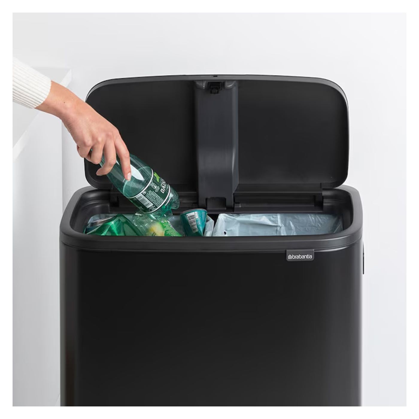 Кофа за боклук с крака, Brabantia, Bo Touch Bin Hi, 2 x 30 литра, матово черна - 4
