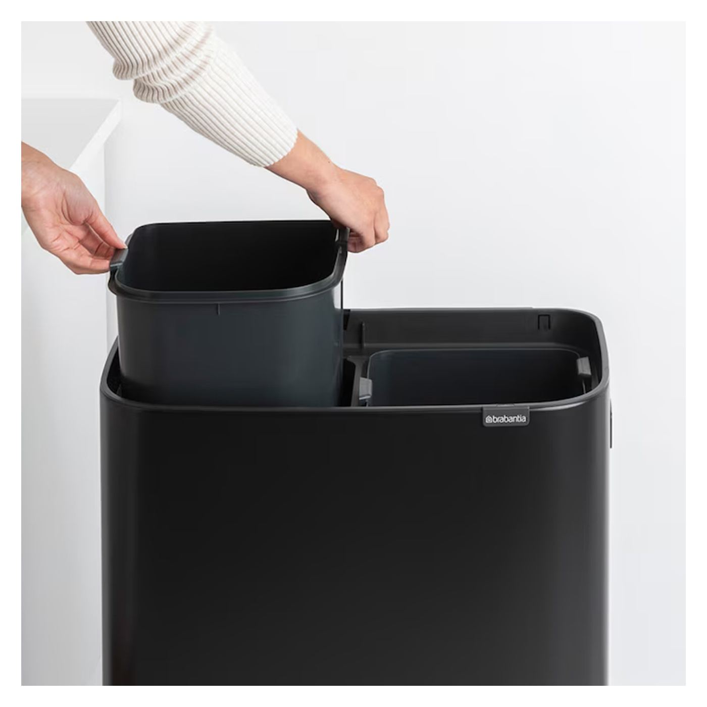 Кофа за боклук с крака, Brabantia, Bo Touch Bin Hi, 2 x 30 литра, матово черна - 8
