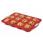 Силиконова форма за мъфини Pufo Muffin с 12 гнезда за мъфини, кексове, тарти, розова thumbnail 1