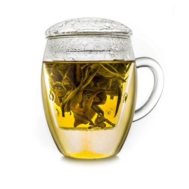 Чаша за чай Creano All-In-One, 400 ml, стъклен филтър и капак, боросиликатно стъкло