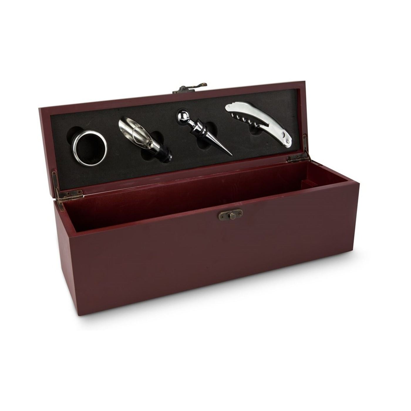 Кутия за аксесоари за вино Rominox Vino Classic, дърво, 4 аксесоара, подарък, без вино - 3