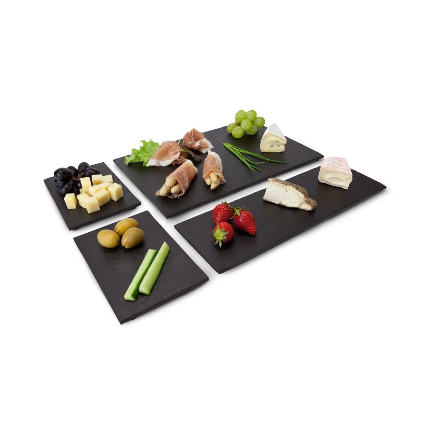 Комплект от 4 чинии Rominox Tapas Tapas Ardesia, естествен шифер, за предястия, тапас и десерт - 2
