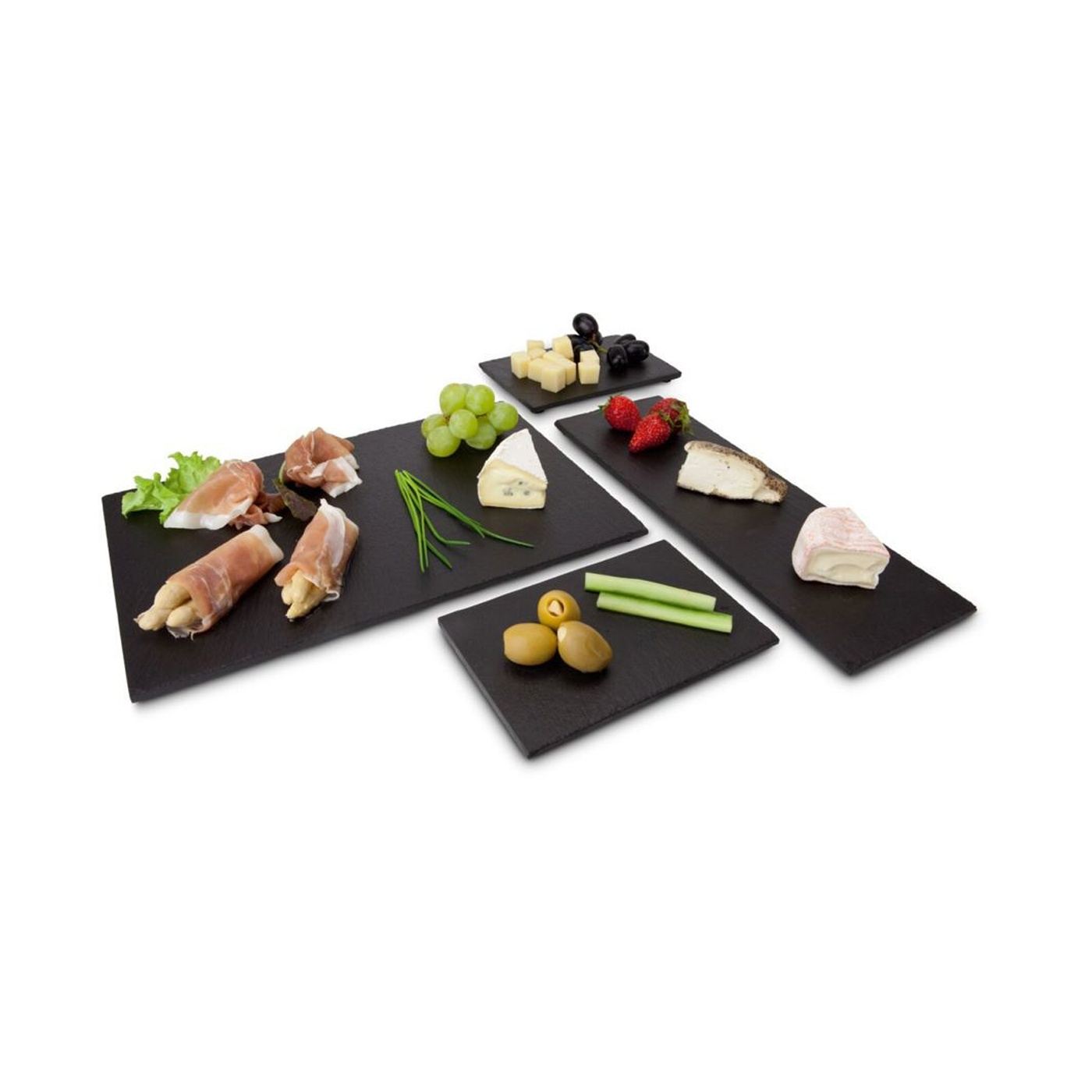 Комплект от 4 чинии Rominox Tapas Tapas Ardesia, естествен шифер, за предястия, тапас и десерт - 3