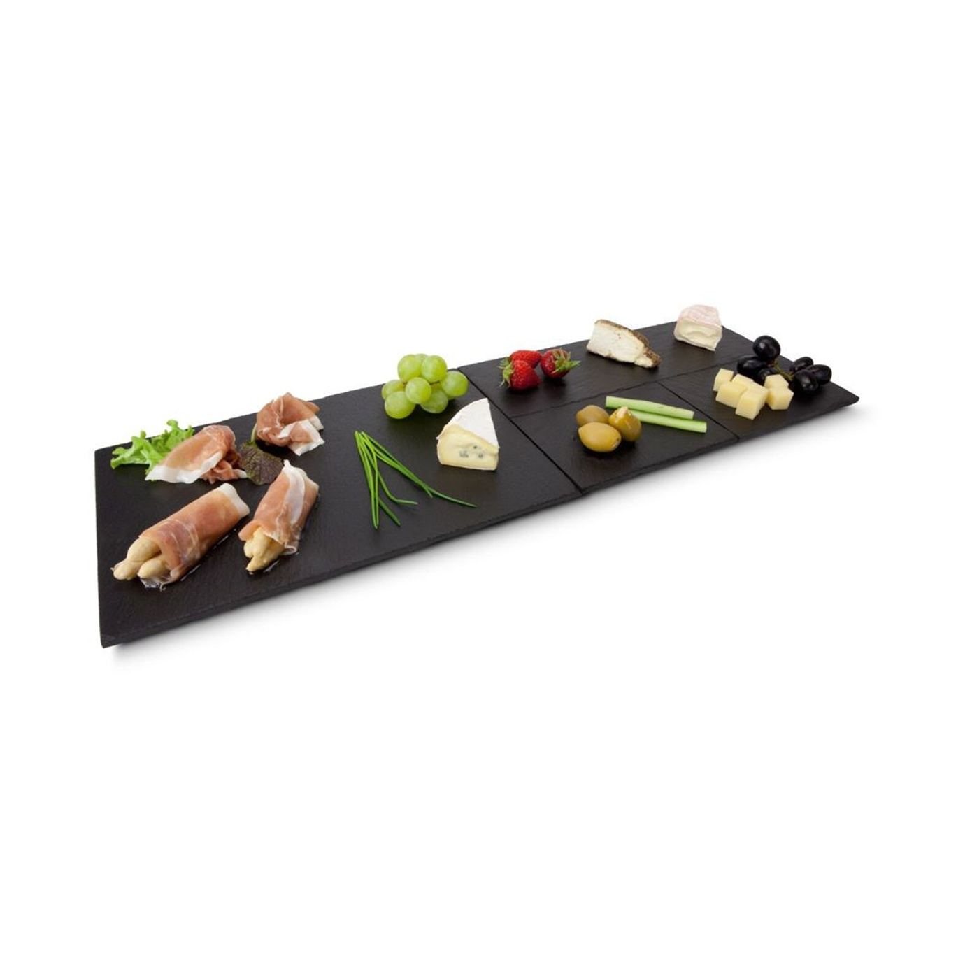 Комплект от 4 чинии Rominox Tapas Tapas Ardesia, естествен шифер, за предястия, тапас и десерт - 4