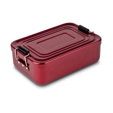 Φακελάκι γευμάτων Rominox Quadra Red, 900 ml, κόκκινο αλουμίνιο, ρυθμιζόμενος διαχωριστής, αεροστεγές κλείσιμο