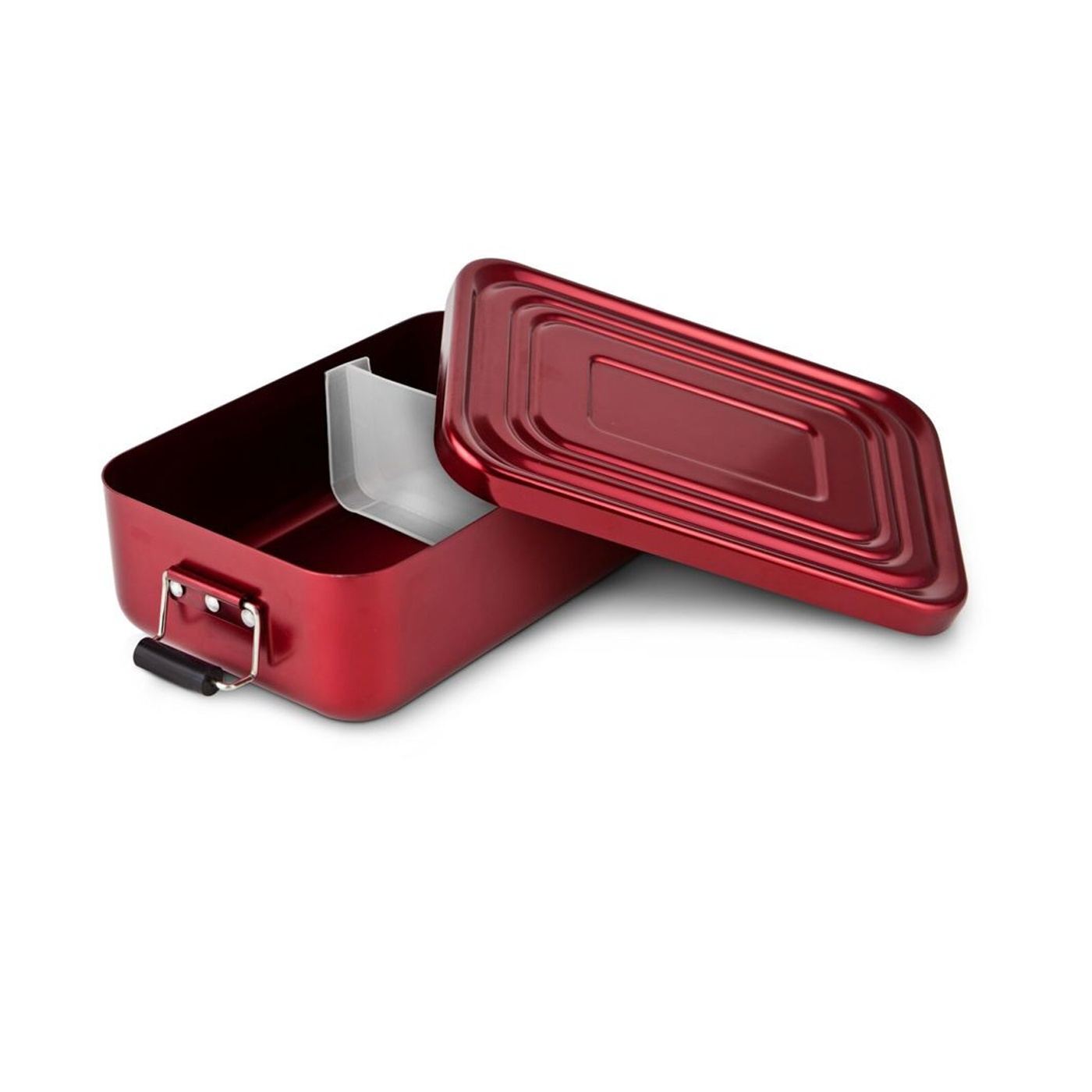 Кутия за обяд Rominox Quadra Red, 900 ml, черен алуминий, регулируем разделител, плътно затваряне - 3