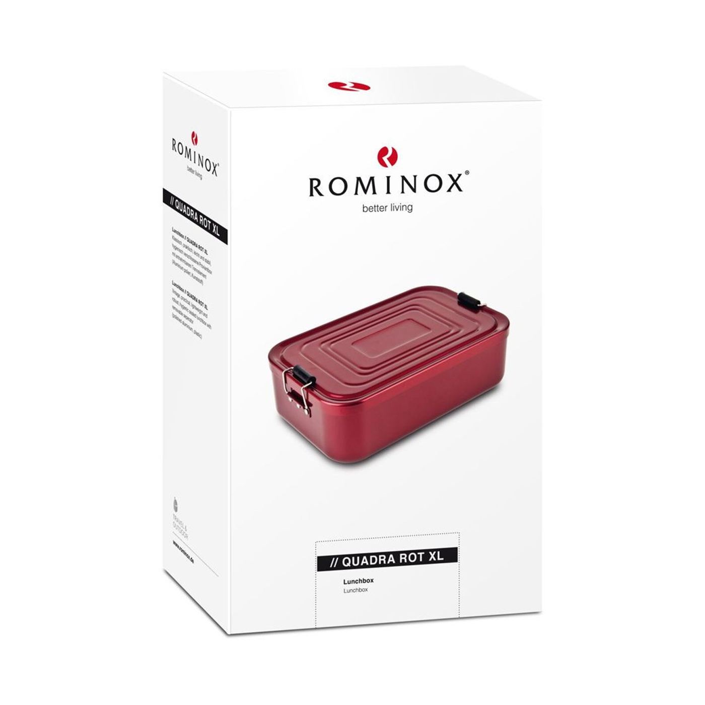 Кутия за обяд Rominox Quadra Red, 900 ml, черен алуминий, регулируем разделител, плътно затваряне - 5