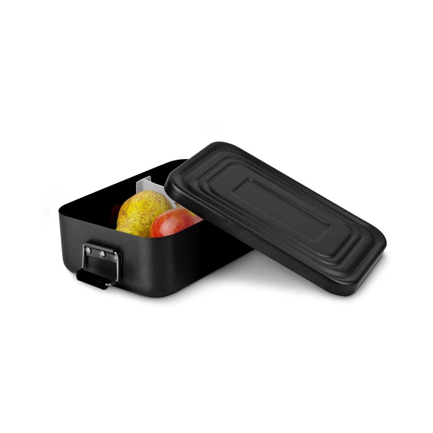 Кутия за обяд Rominox Quadra Мат черен, 900 мл, алуминий, регулируема преграда, херметично затваряне - 4