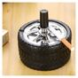 Scrumiera metalica Pufo Angry Wheel, antivant cu buton, 10 cm, negru/ argintiu thumbnail 2