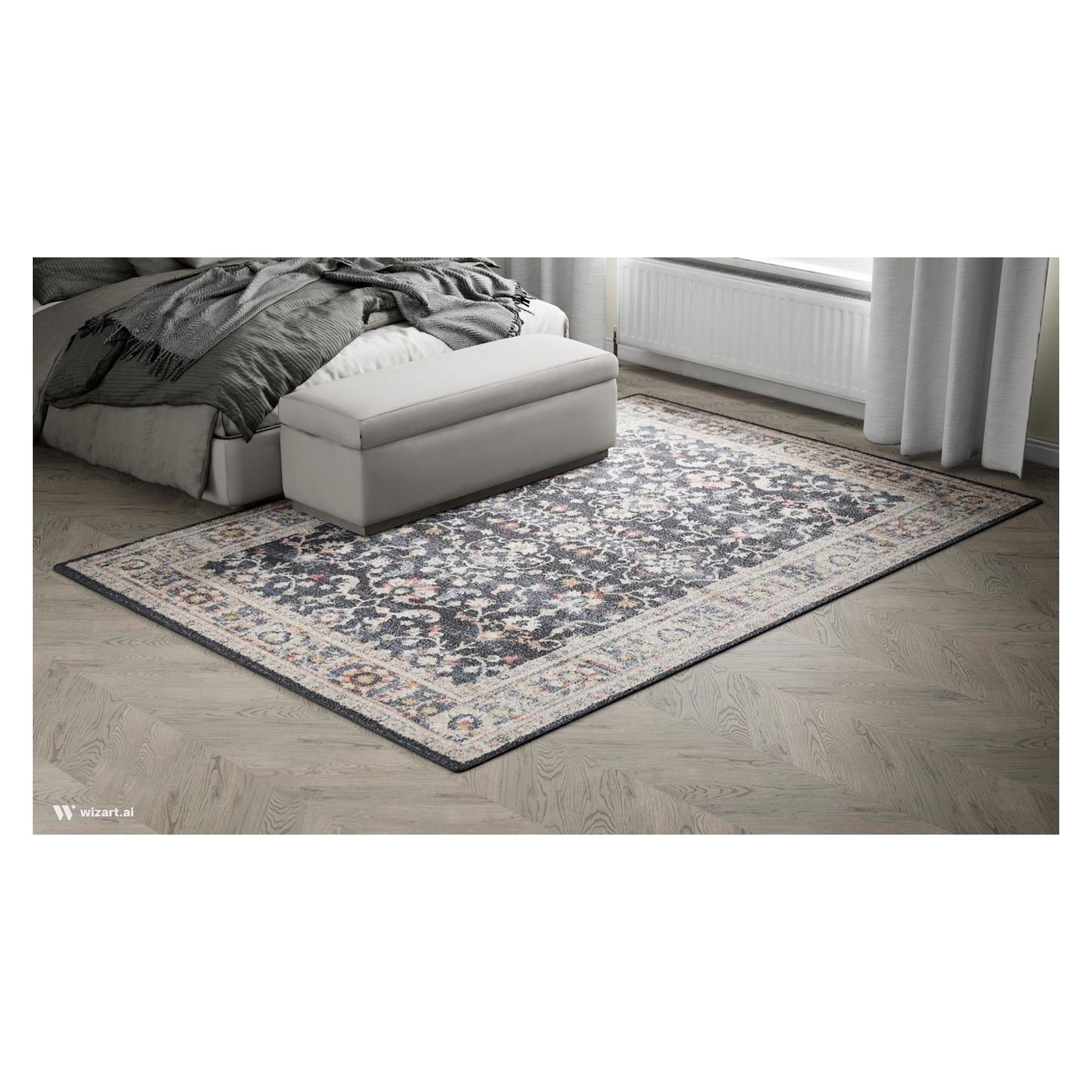 Florence Navy Beige Rug - 6