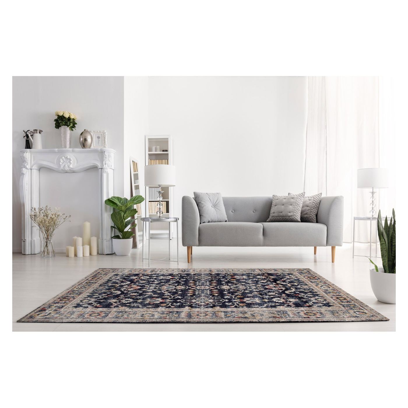 Florence Navy Beige Rug - 9