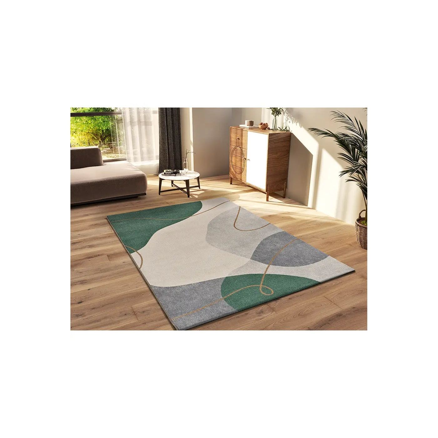 ATTICGO Covor abstract verde / beg EDESA 12900, 160x230 cm - 4
