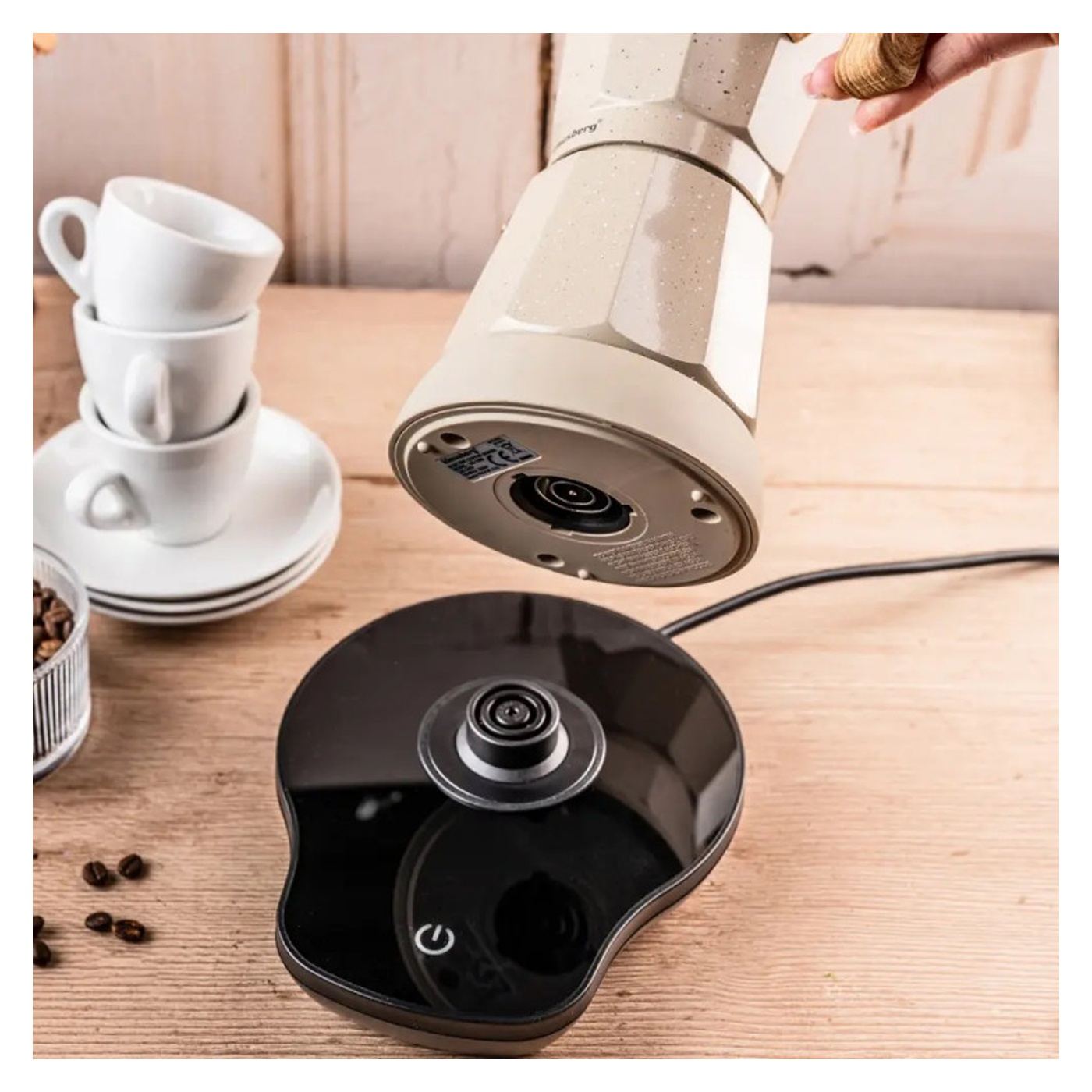 Ηλεκτρική κουβανέζικη καφετιέρα Klausberg KB 7999, 500W, 6 φλιτζάνια, Ενσωματωμένη θέρμανση, Ασφαλιστική βαλβίδα, Μπεζ μάρμαρο - 3