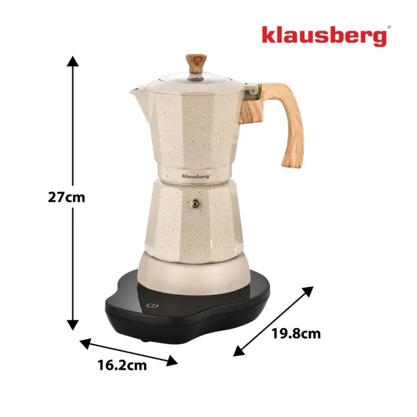Ηλεκτρική κουβανέζικη καφετιέρα Klausberg KB 7999, 500W, 6 φλιτζάνια, Ενσωματωμένη θέρμανση, Ασφαλιστική βαλβίδα, Μπεζ μάρμαρο - 14