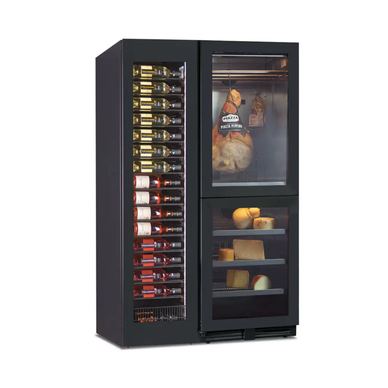 Racitor profesional de vin si carne/branzeturi, KlimaItalia, 112 sticle, negru