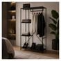 Raft elegant pentru haine cu polițe și bară pentru umerașe, design modern industrial, negru, 90 x 40 x 166.5 cm thumbnail 1