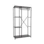 Raft elegant pentru haine cu polițe și bară pentru umerașe, design modern industrial, negru, 90 x 40 x 166.5 cm thumbnail 2