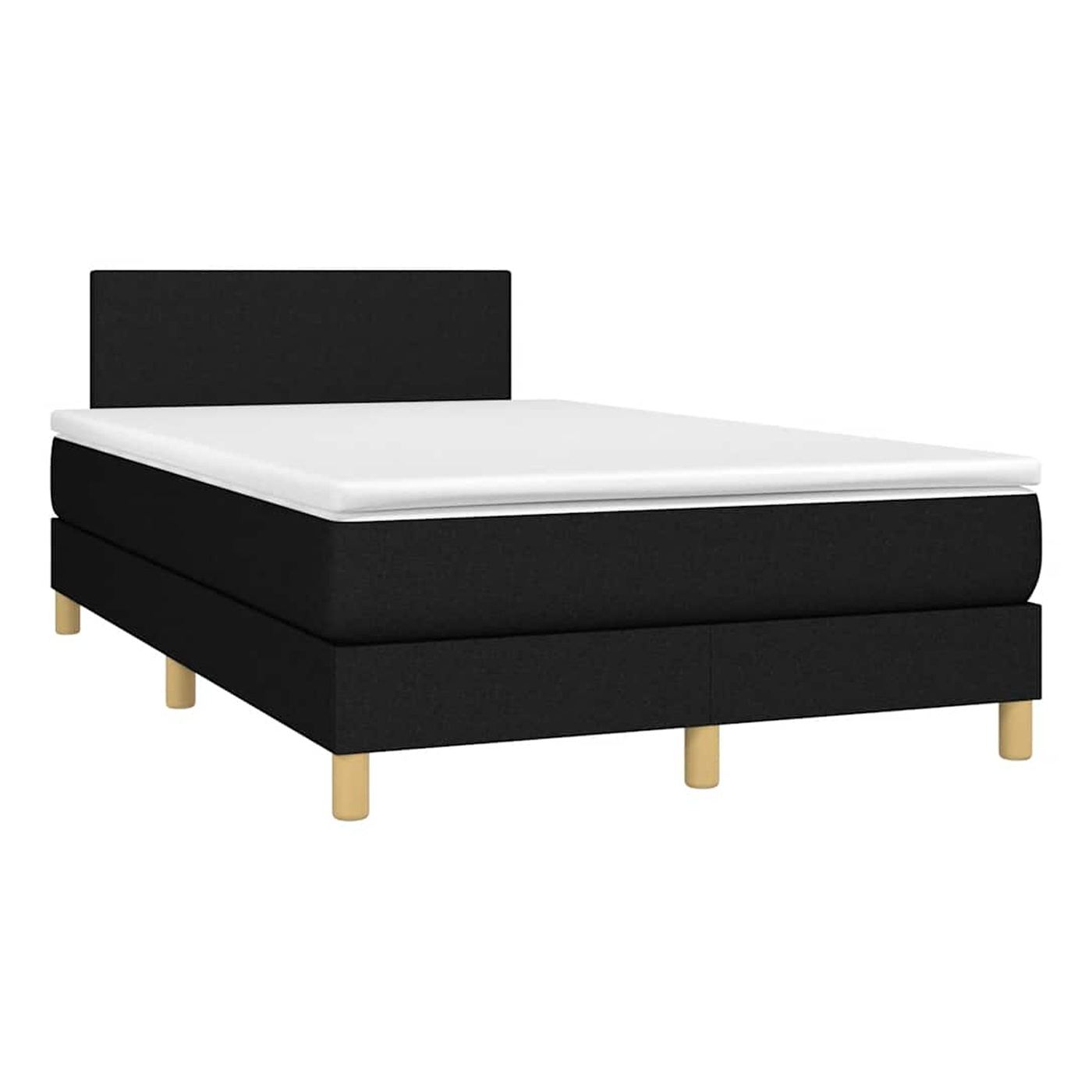 Okvir za krevet s madracem i LED rasvjetom, crni, 120x200 cm, tekstil - 3