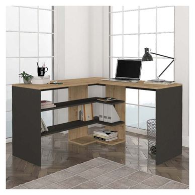 Меламиново бюро Stylo в сапфирен - антрацитен цвят 120x120x73,8см.