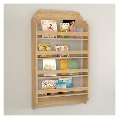 Стенна библиотека Montessori TopMebel от меламин в цвят сапфирен дъб 80x15x132cm