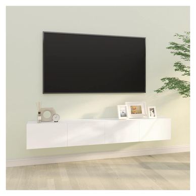 Zidne TV komode 2 kom. Bijela 100x30x30 cm Konstruirano drvo