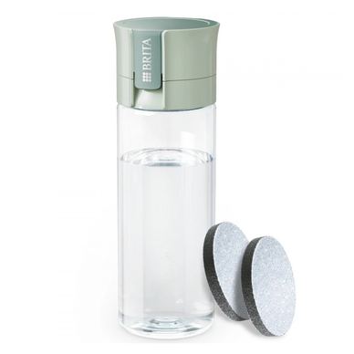 Филтрираща бутилка за вода Brita Fill & Go Vital, 600 мл, MicroDisc филтри, Без BPA, Светлозелен