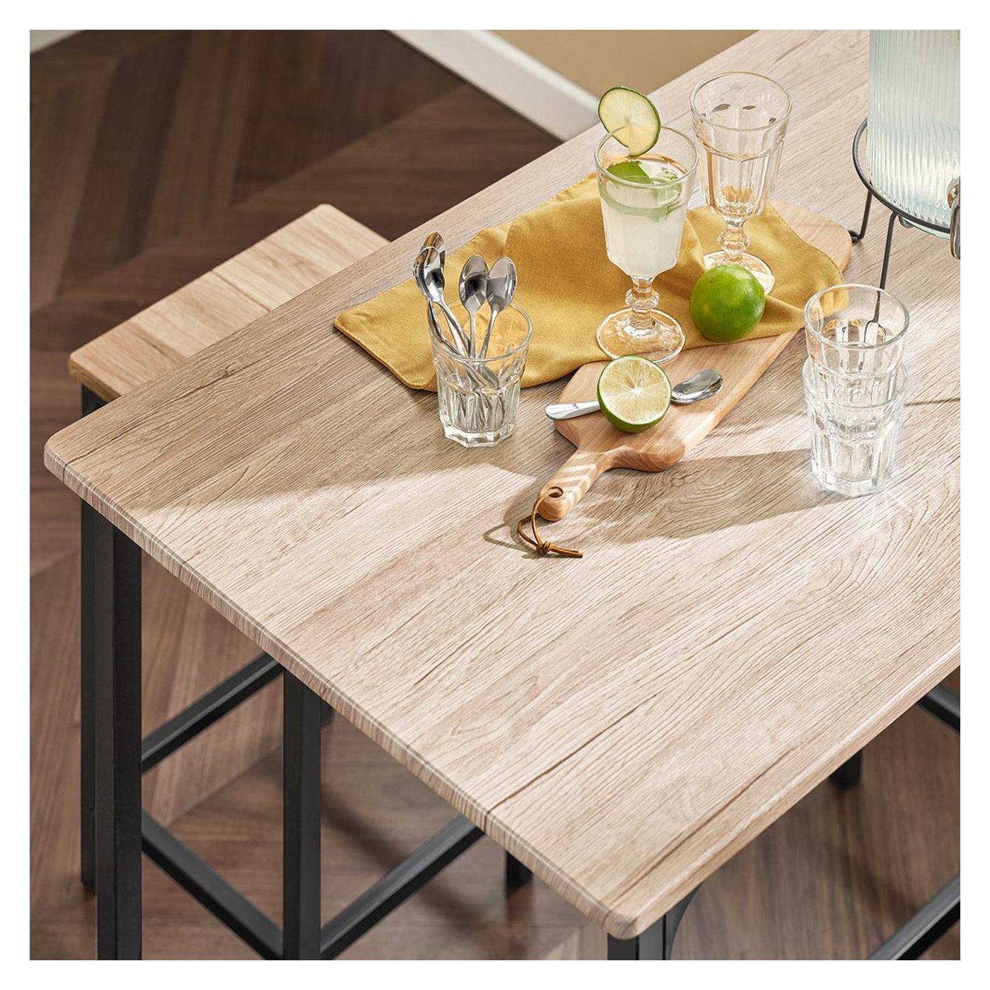 SoBuy Set Masă Bar cu 4 Scaune - 10
