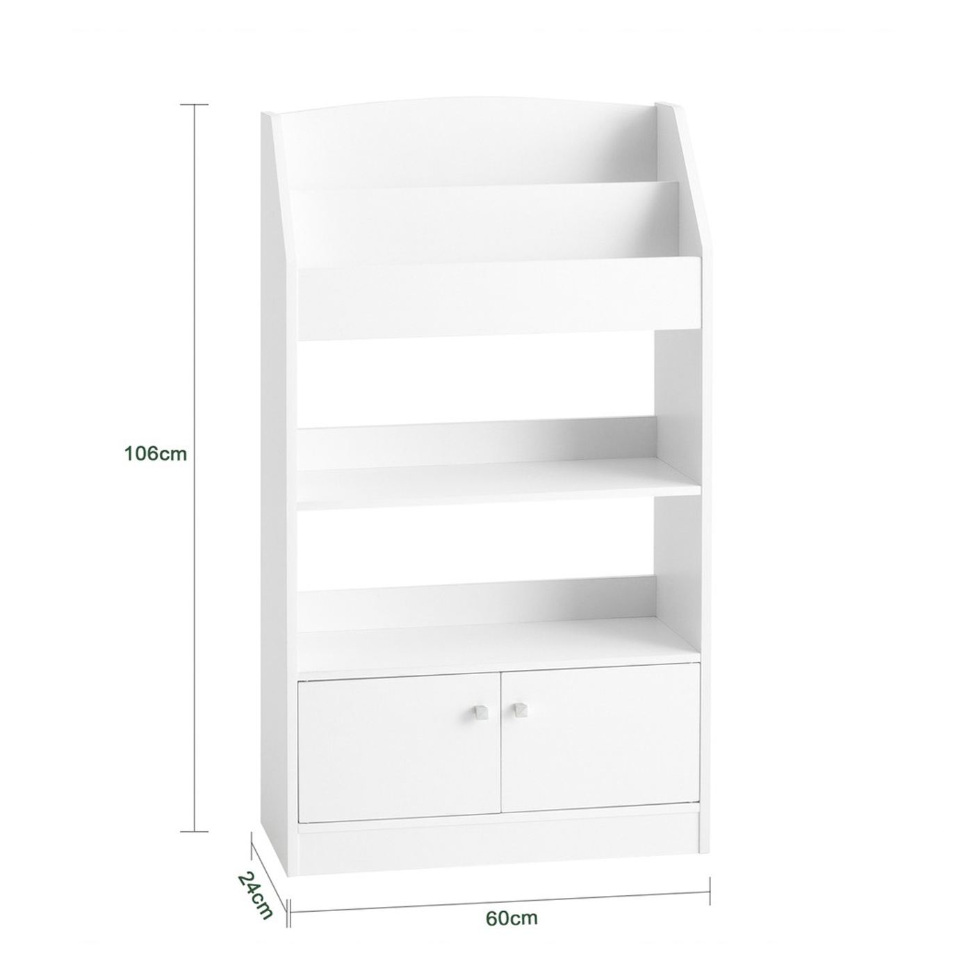 SoBuy Παιδικό Ράφι Βιβλίων Λευκό 60x30x90 εκ. - 3